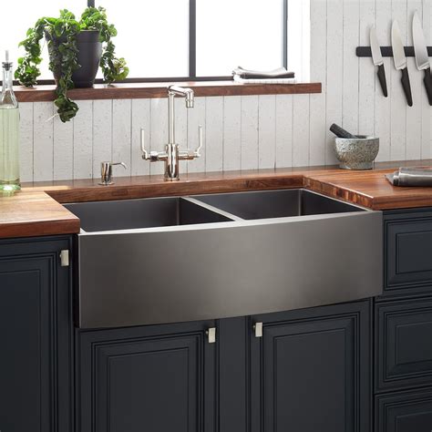 stainless steel farmhouse sink with gray cabinets|stainless steel farm sink supplier.